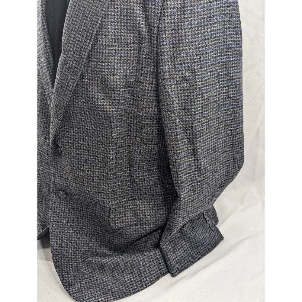 New No Tags Chaps Blazer Sports Jacket Coat Lambswool Gray Houndstooth 48R‎ 50